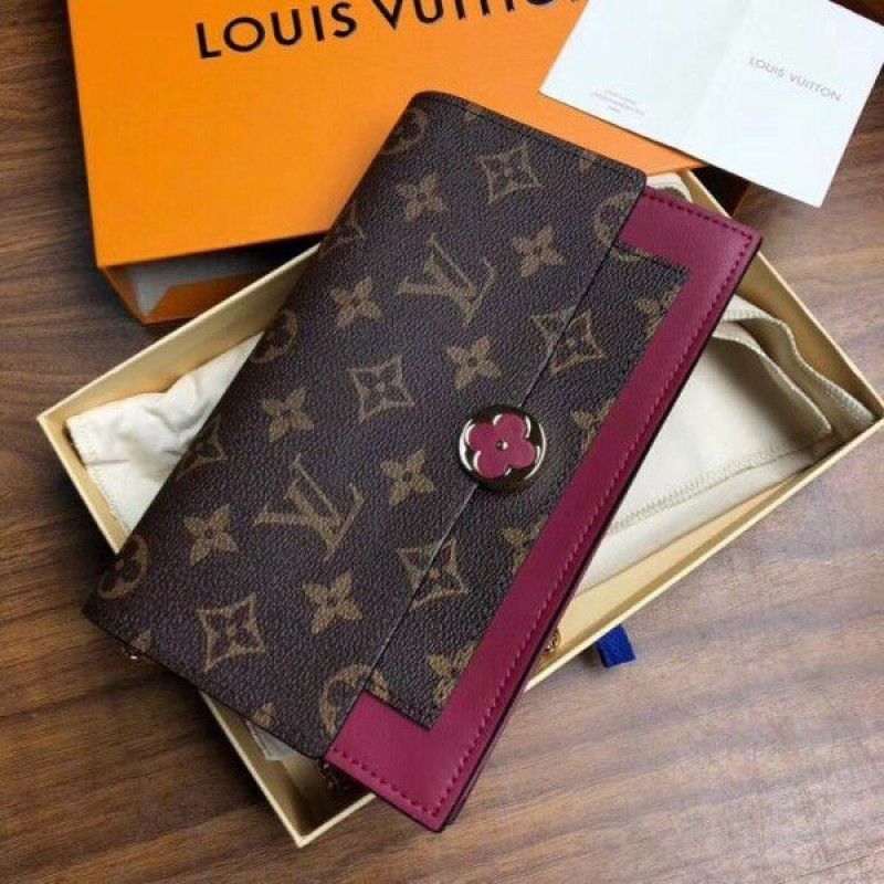 Flore Chain Wallet Monogram Canvas M67404 Red