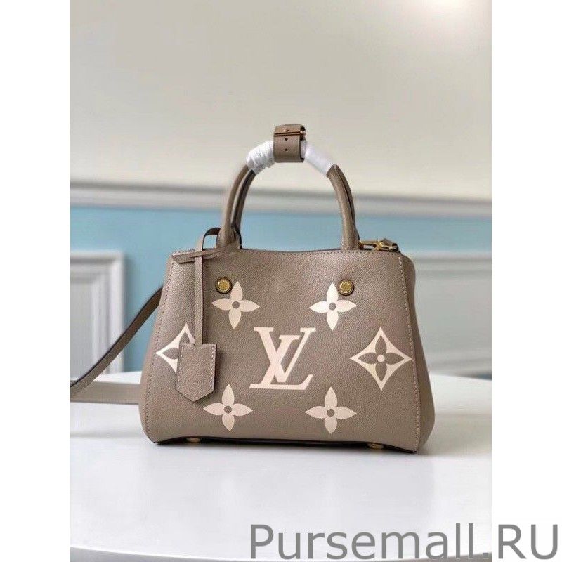 Montaigne BB Bag In Tourterelle Gray Leather M45489