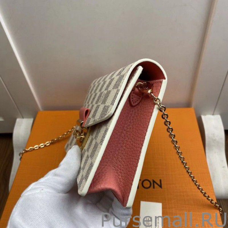 Croisette Chain Wallet Damier Azur N60358