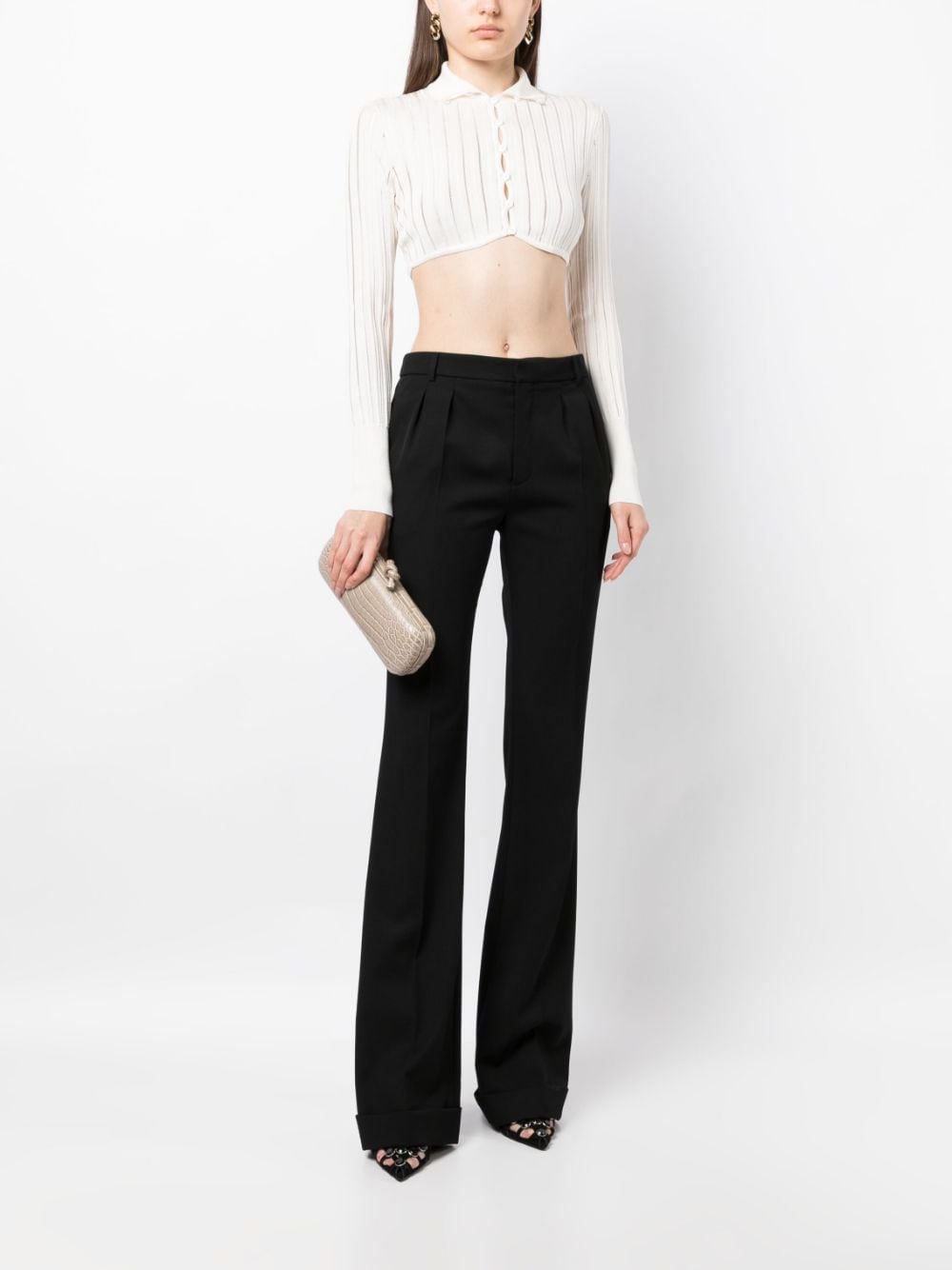 Bo*te*ga ve*ne*ta knot crocodile-embossed clutch bag