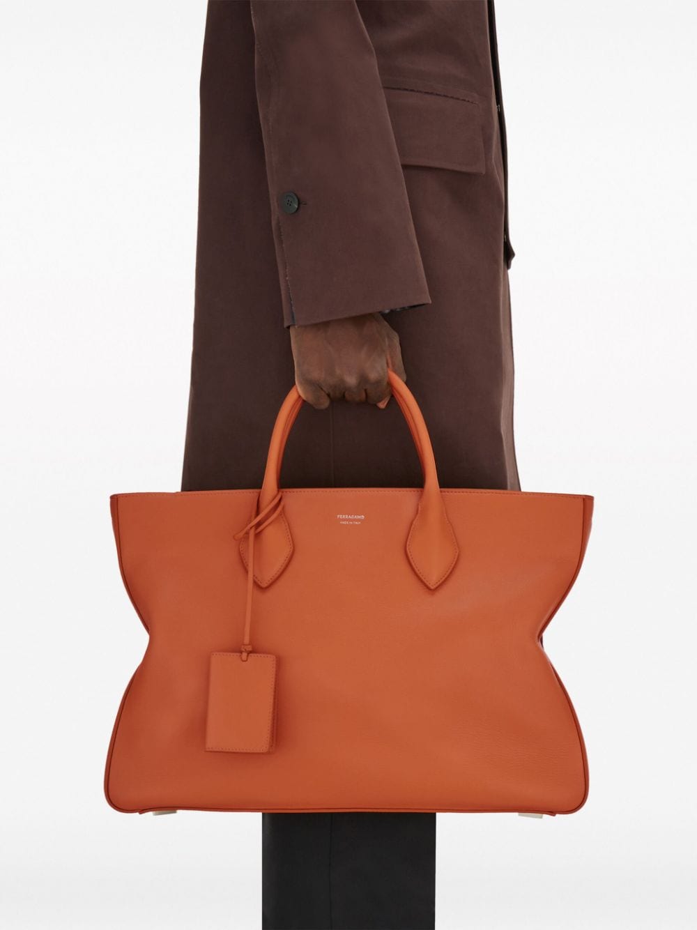 New Season Ferragamo logo-print leather tote bag