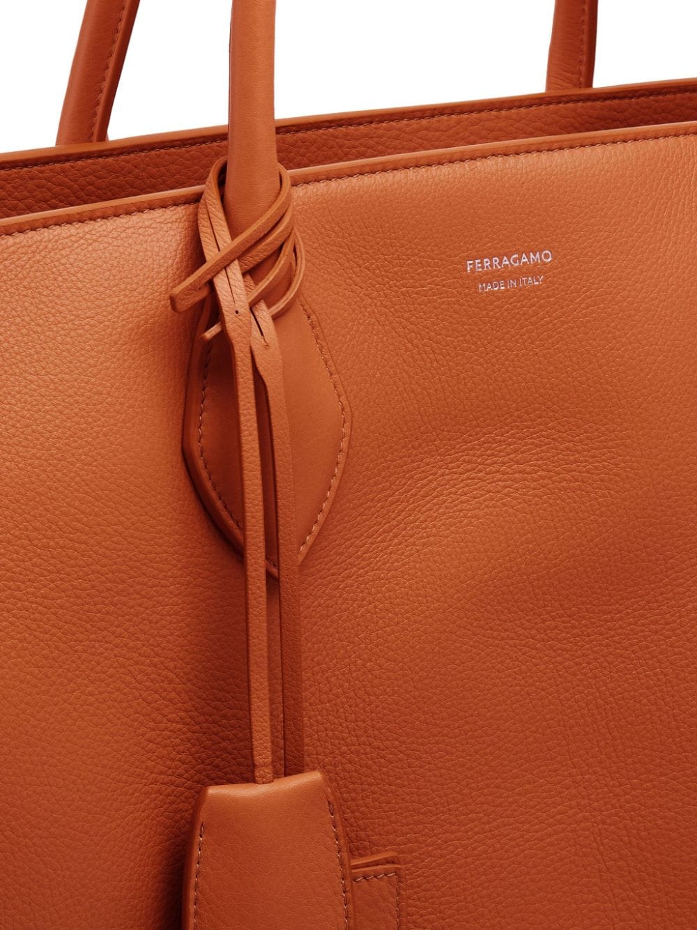 New Season Ferragamo logo-print leather tote bag
