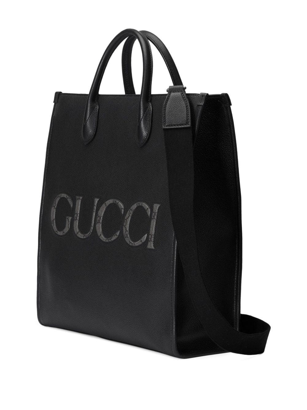 G*u*i logo-embossed leather tote bag